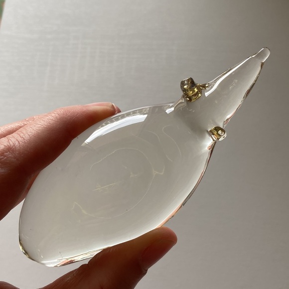 Vintage Glass Rat Mouse Paperweight Clear with slight gold tint blown glass art - Picture 7 of 11